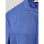 Tory Burch  Blue Lydia Ruffle Polo Shirt Women's Size Medium Photo 5