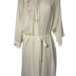 secret treasures Elegant Cream Kimono Robe (L) With Floral Embroidered Photo 0