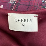 Everly Anthropologie Burgundy Plaid Floral Boho Midi Dress Size S Small Photo 10