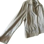 Chico's  Cotton Tan One Button Lightweight Cozy Womens Jacket SZ 1 Photo 4