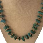 Vintage Native American Turquoise Graduated Heishi Shell Necklace Flat Nuggets Blue Photo 11