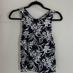Madewell  Navy and White Crossback Floral Tank Top Size 4 Photo 0
