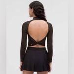 Lululemon Black Glitter Knit Twist Back Long Sleeve Top Size Medium NWT Photo 1