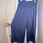 SheIn Palazzo Wide Leg Ruched Stretchy Waistband Grey Blue Color Pants Size XXL Photo 1