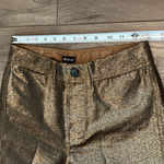 Madewell  High Rise Slim Emmett Wide-Leg‎ Crop Pants Bronze Metallic Size 25 Photo 5