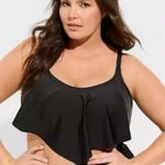 Torrid 3 Black Wireless Flounce Bikini Top Sz 3X Photo 0