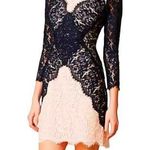 Anthropologie Peter Som x Made in Kind Patchwork Lace Long Sleeve Pencil Dress Pink Navy 0 Photo 0
