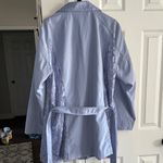 Dennis Basso  Sky Blue Lace Trench Coat Photo 5