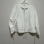 Maeve Anthropologie  NWT White Beach Parachute Bomber Jacket Size Medium‎ Photo 4