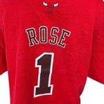 Adidas NBA Women's Red Chicago Bulls Rose 1 Short Sleeve T Shirt Tee Top Size XL Photo 3