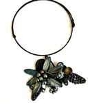 Blue abalone flower choker necklace Photo 6