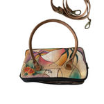 Anuschka Anna by Stained Glass Butterfly Hand-Painted Leather Large Satchel Photo 2