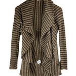 Lineamaglia Wool Alpaca Stripe Cardigan Sweater Brown Photo 0