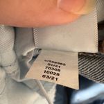 Loft  Curvy High Waist Straight Crop Jeans Distressed Raw Hem Blue Size 33‎ Photo 6