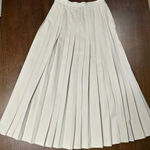 Ellen Tracy VTG  Midi Skirt Size 4 Beige Pleated Preppy Academia Office Work Twee Photo 0