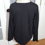 Quacker Factory  Womens Black Embellished‎ V Neck Long Sleeve Shirt Top Large Photo 1