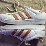 Adidas  Women's Superstar White Chalk Coral Sneakers Size 8 Photo 9