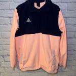 Adidas  Fleece Pullover Jacket Hood Hoodie Coat Winter Outdoor Pink Navy Sz Large Photo 0