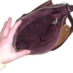 Fossil Kinley Leather Crossbody Pebbled Suede Flap Messenger Bag w Key Burgundy Photo 9