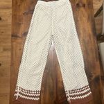 Ultra Pink White and Brown Coastal Cowgirl Beachy Small Crochet Pants Photo 0