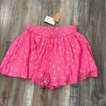 Surf Gypsy  Hot Pink Clipped Metallic Shorts Large NEW Photo 4