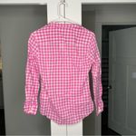 J.Crew NWT Petite Gingham Lightweight Cotton Shirt Vivid Fuchsia Ivory Photo 2
