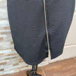 Superfoxx  bodycon black mini dress front asymmetric zipper Stretchy Sz S Photo 2