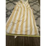 Christopher & Banks  Yellow‎ White Striped Tie Back Midi Dress Women’s  Size 16 Photo 9