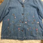Classic Elements Vintage  floral embroidered denim jacket Photo 2