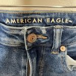 American Eagle  mom jeans blue high rise super distressed ripped denim size 00 Photo 5
