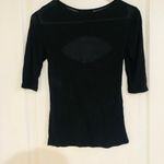 ZARA Women's Top Knit Cut Out Half Sleeve Round Neck Black Size Small NWT Photo 7