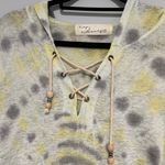 Vintage Havana Yellow White Gray Tie Dye Hooded Pullover Photo 2