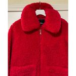 Sam Edelman Short Front Zip Teddy Coat Patch Pockets Hot Pink Faux Fur Small NWT Photo 2