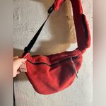 Free People Movement NWT Cabin Red Fuzzy Teddy Crossbody Bag Photo 9
