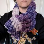 Handmade  Knit Keyhole Scarf Purple Ombre Photo 0
