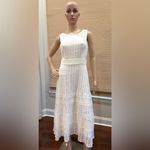 Women's Taylor Boatneck Embroidered Midi Dress White Size 6 Photo 1