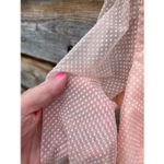 Vintage pale pink size XS Swiss dot sheer sleeves cropped jacket. Photo 3