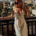 ZARA  dress midi maxi ivory satin tied slip evening summer wedding party Photo 9