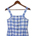 J.Crew Blue Gingham Button Front Linen Sundress Size 2 Dress Preppy Cottage Photo 4