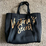 Victoria's Secret Black With Gold Writing Bag Cooler Sides Photo 0