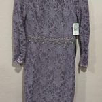 New Purple Lace Beaded Waist Jackie Jon New York Size 6 Photo 0