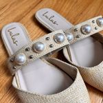 Lulus Justifyy Beige Raffia Woven Pointed-Toe Flats 10 Pearl Silver Woven Straw Photo 8