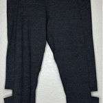 Onzie  Charcoal Gray Side Ladder Cut Outs Cropped Leggings Photo 0