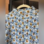 Vintage 90s Winnie The Pooh mockneck sweater long sleeve tee floral print disney Blue Size L Photo 1