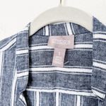 Chico's [] Linen Blue White Striped Coastal Sleeveless Open Vest Top Sz Medium M Photo 8