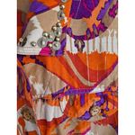 Ruby Rd Orange,‎ Purple and Tan Design With Beaded Collar Linen Blend Size 18 Orange Photo 1