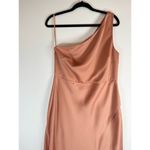 BHLDN Anthropologie  Womens Dress Brown One Shoulder Maxi Evening Bridesmaid 12 Photo 4