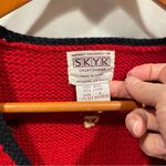 Groovy 80’s vintage holiday wool knit sweater vest ‘Merica 4th of July Christmas Red Size L Photo 3