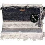 Loo Loo Bags Handmade Natural Fiber Clutch Fringe Neutral Colors NWT 11” x 11” Gray Photo 0