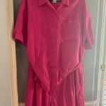 Saks 5th Avenue Saks Fifth Avenue Linen Pink Button Down Short Sleeve Blouse with Shorts Photo 2